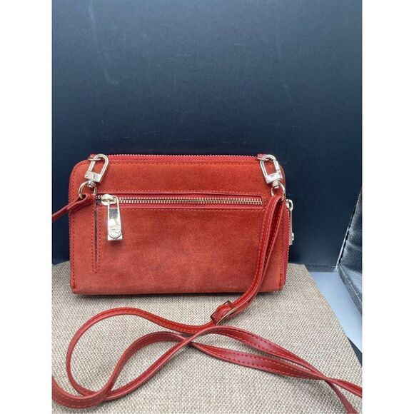 Spartina 449 Suede Crossbody or Clutch Wallet  Rust Color - Picture 2 of 16